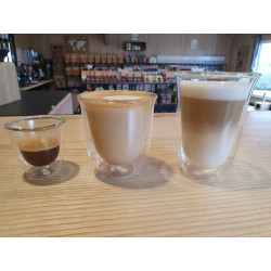 Espresso, cappuccino, latte macchiato, en verre double parois