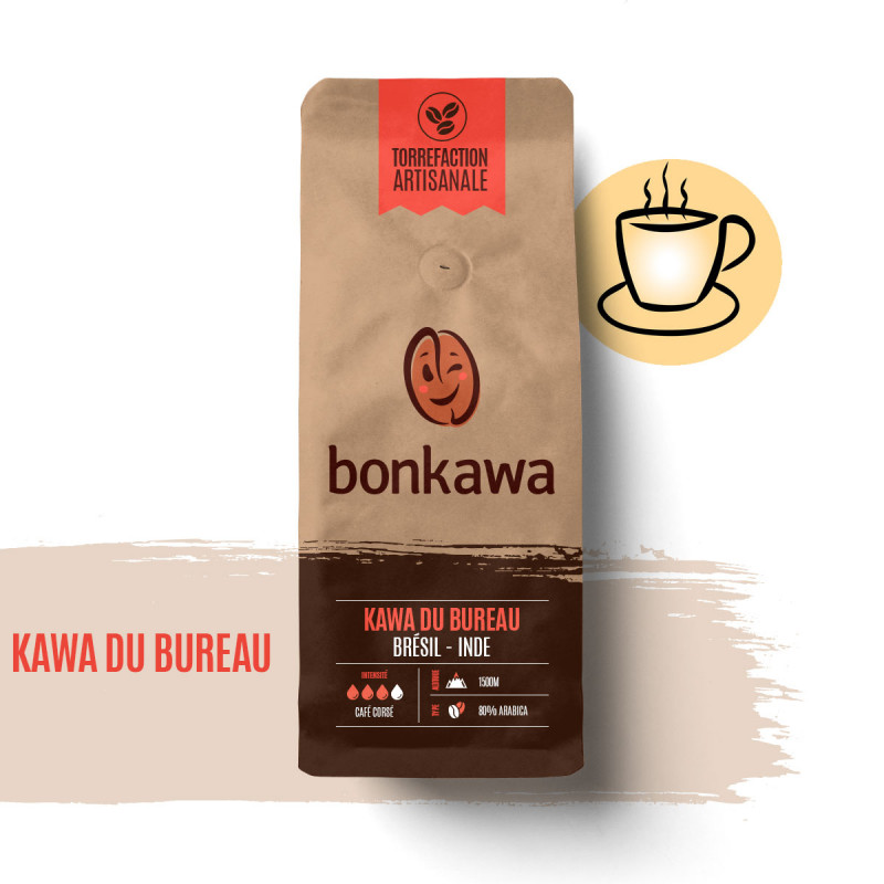Café en grain 80% Arabica 20% Robusta Kawa du Bureau