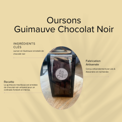 Oursons guimauve enrobés de chocolat noir - Lot de 5 - Léa Alexandre