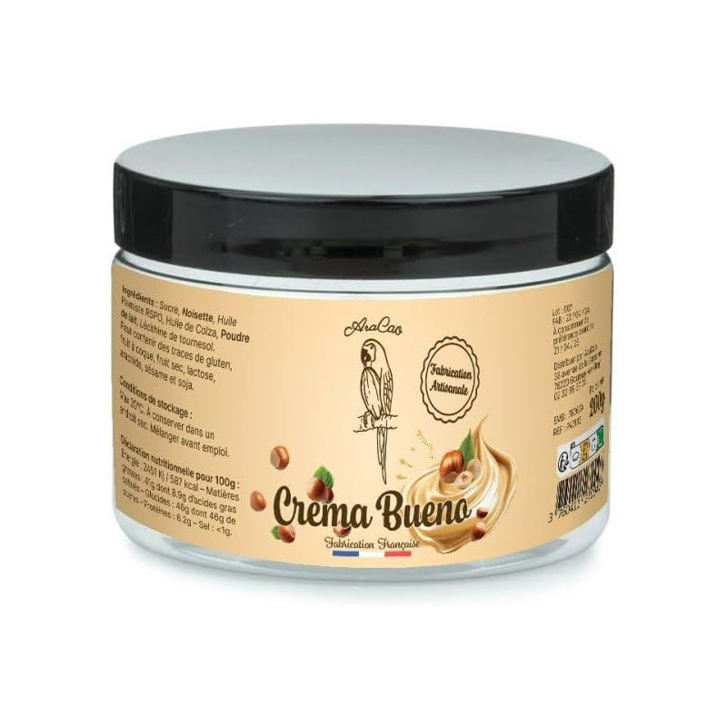 Crema Bueno - AraCao 200g - Pâte à tartiner à la crème de noisette