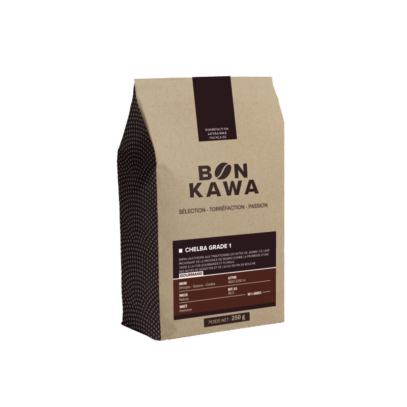 Café en grain d'Ethiopie Grade 1 - Sidama Chelba - Bonkawa