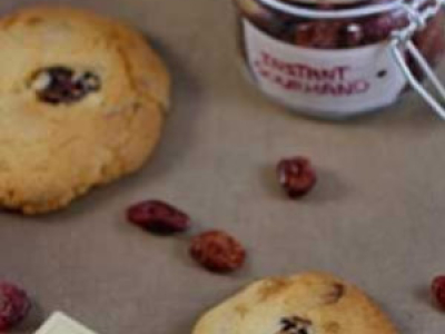 Recette de cookies au chocolat blanc et cranberries